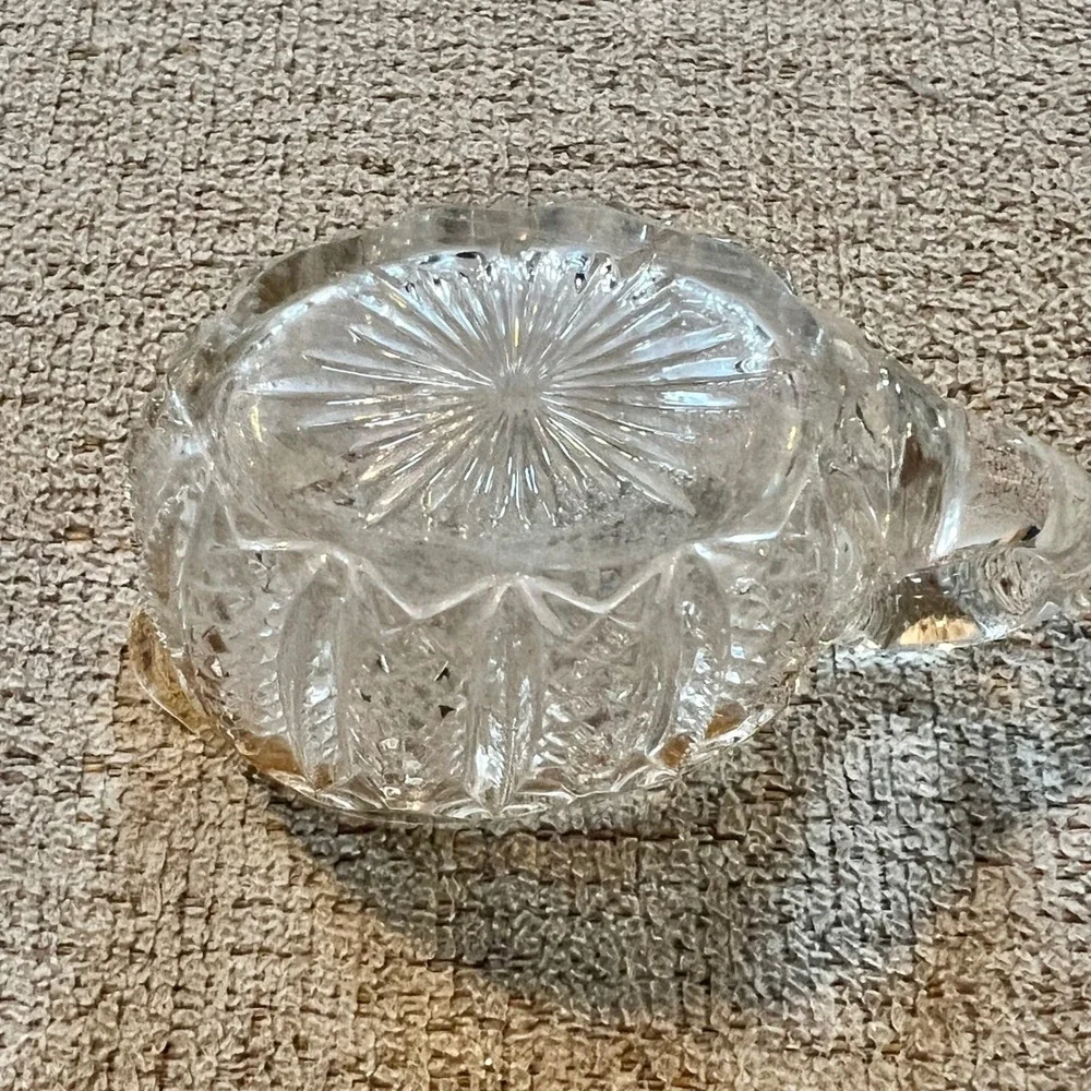 Vintage Pressed Glass Serving Gold Rimmed Dish Creamer Sugar Bowl 4 pieces